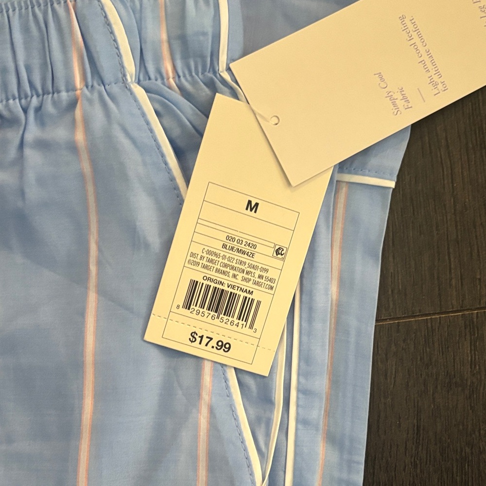 Stars Above Light Blue and White Striped Pajama Set - Picture 6 of 8
